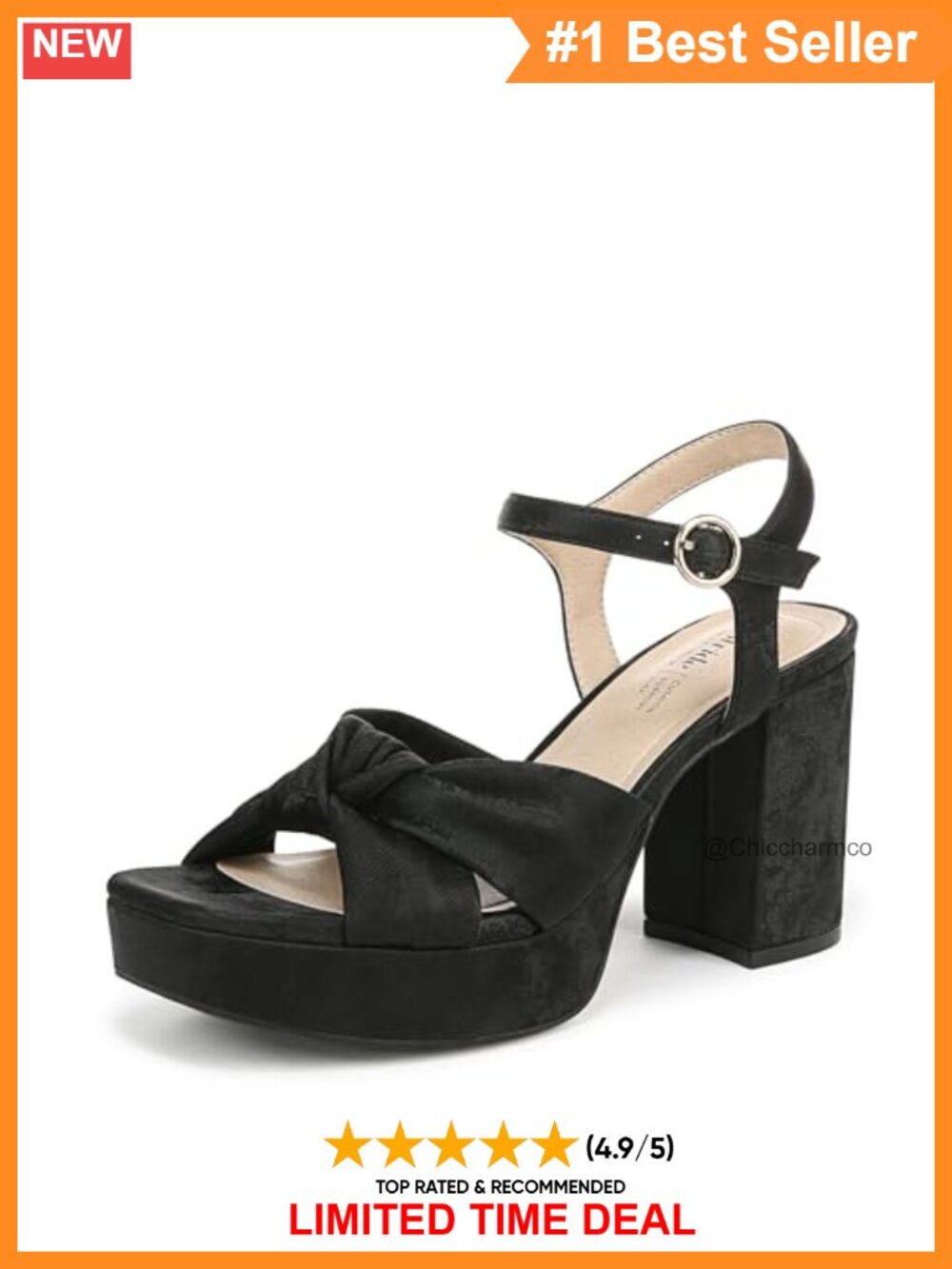 LifeStride August Women's Platform Sandal Dress Heel Twisted Knot